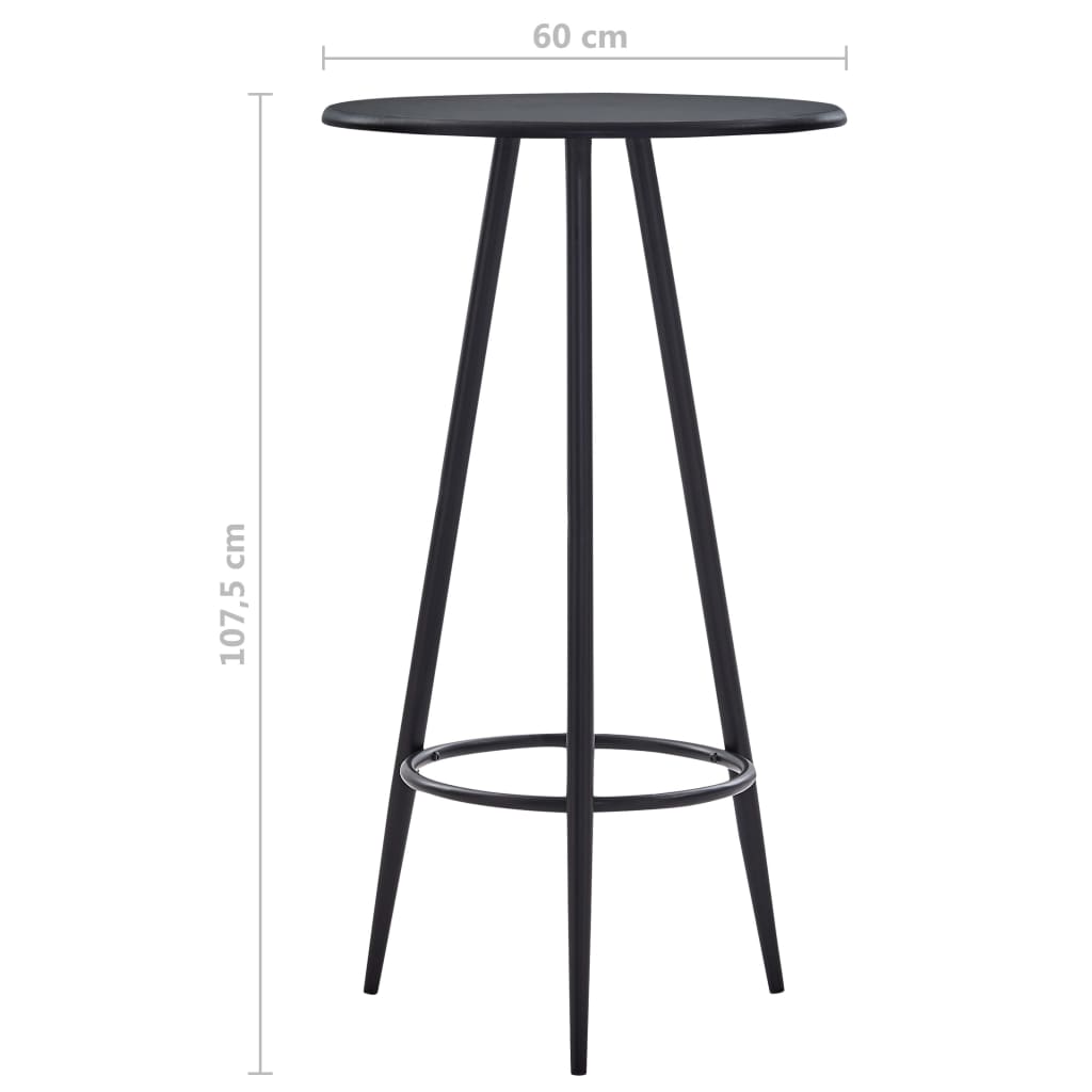 281543 vidaXL Bar Table Black 60x107,5 cm MDF