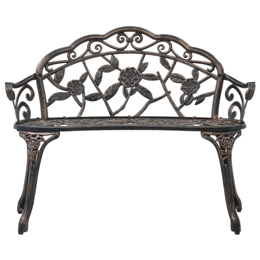 vidaXL Bistro Bench | Bronze | Cast Aluminium, Cast Iron | Medium | Sturdy