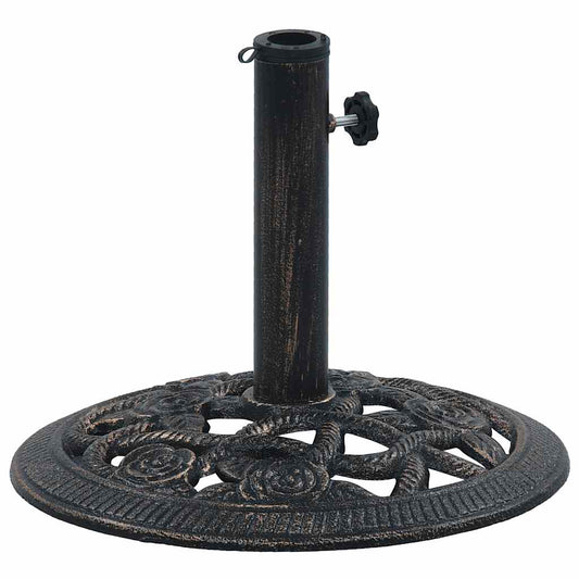 vidaXL Umbrella Base Black and Bronze 9 kg 40 cm Cast Iron