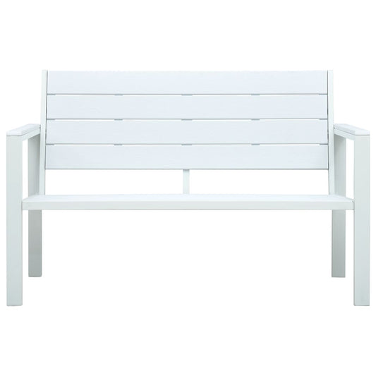 vidaXL Garden Bench | White | HDPE and Steel | 120 cm | Durable | Garden Bench