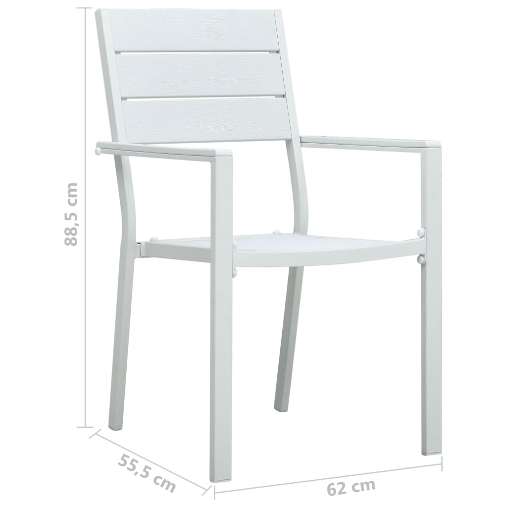 vidaXL Garden Chair | Set of 4 | White | HDPE and steel | Standard | Durable