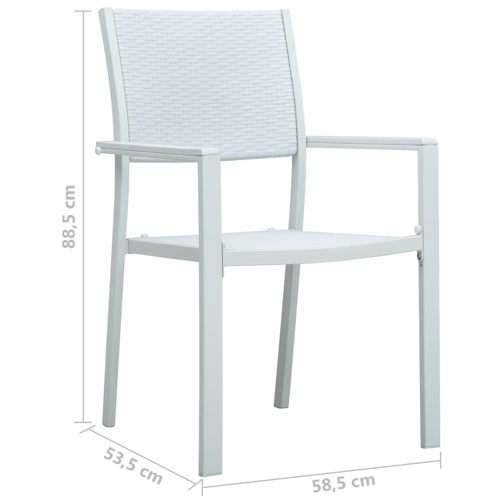 47888 vidaXL Garden Chairs 4 pcs White Plastic Rattan Look