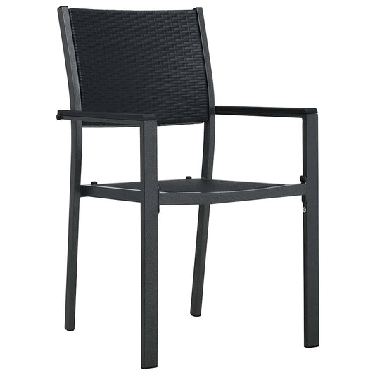 47889 vidaXL Garden Chairs 2 pcs Black Plastic Rattan Look