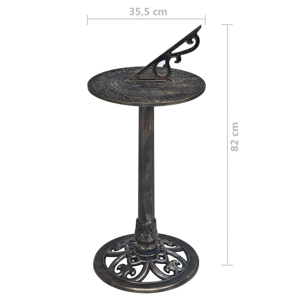 48225 vidaXL Sundial Bronze 35,5x82 cm Plastic