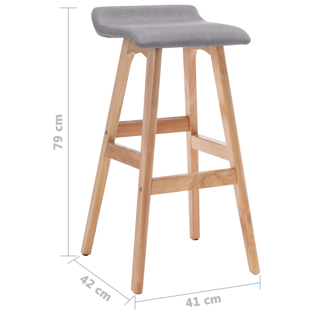 vidaXL Bar Stool Light Grey Fabric