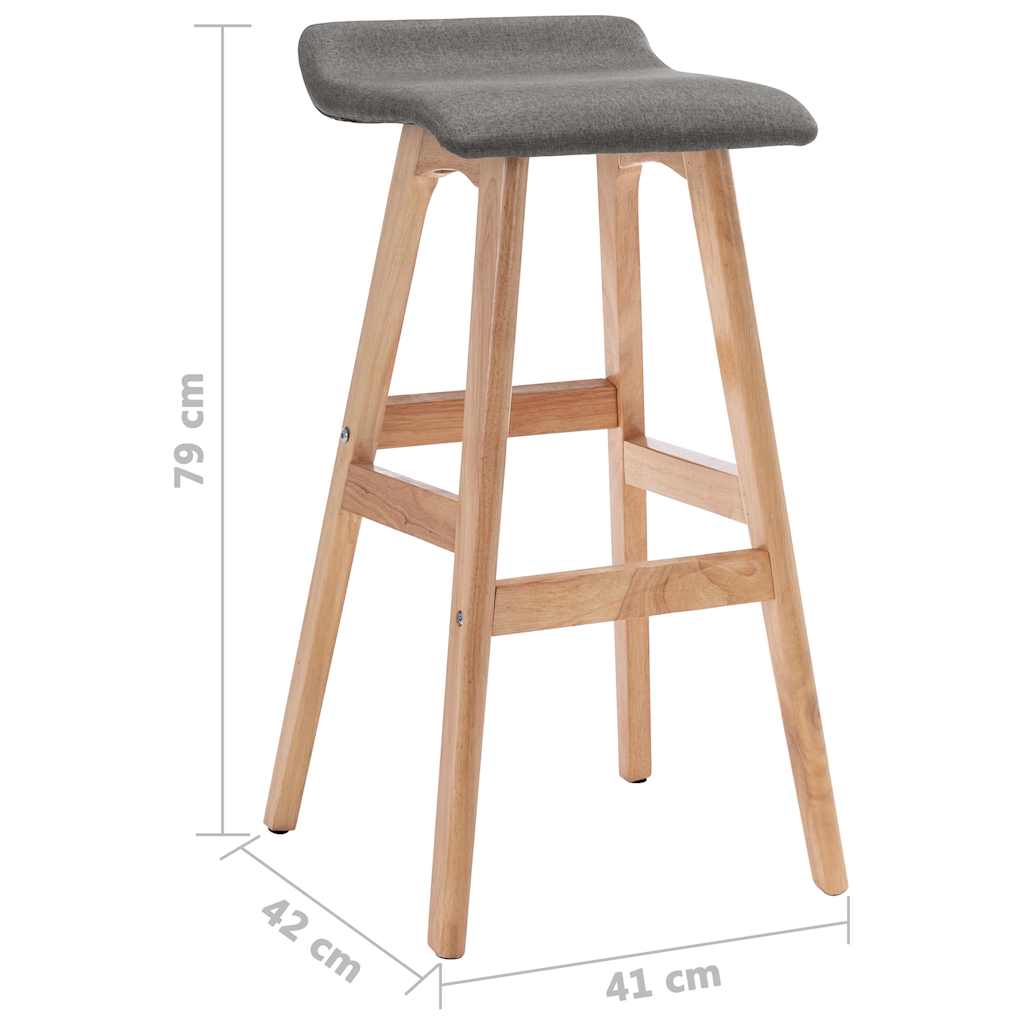 vidaXL Bar Stools 2 pcs Dark Grey Fabric