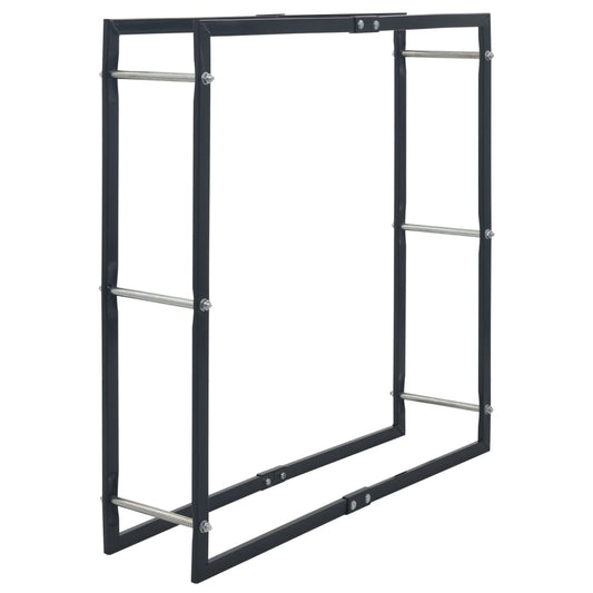 286288 vidaXL Firewood Rack Black 100x25x100 cm Steel