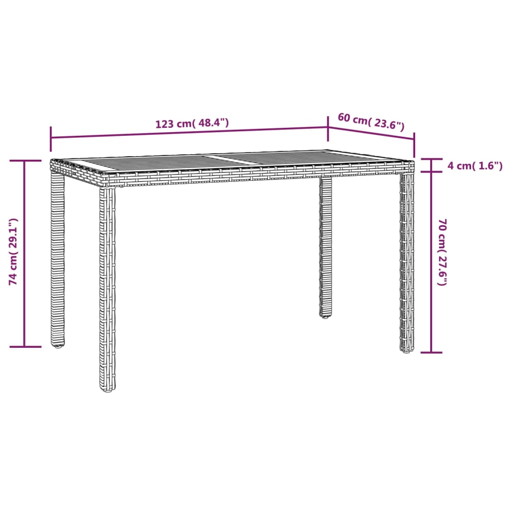 vidaXL Outdoor Table | Black and Brown