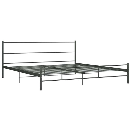 vidaXL Bed Frame without Mattress Grey Metal 180x200 cm Super King
