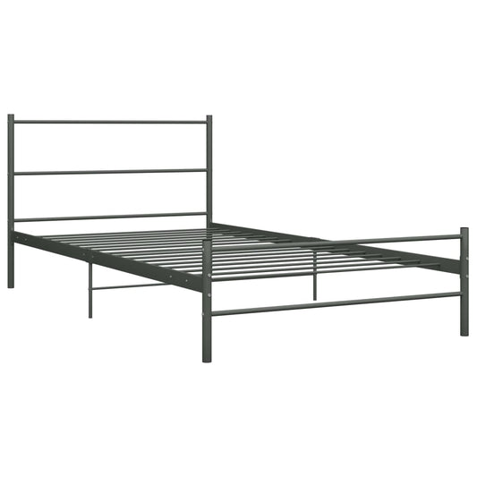 284685 vidaXL Bed Frame without Mattress Grey Metal 100x200 cm
