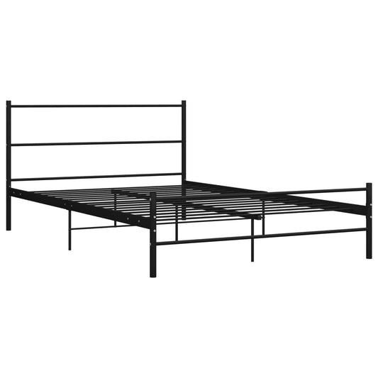 vidaXL Bed Frame | Black | Powder-Coated Metal | Double | Durable | Bed Frame