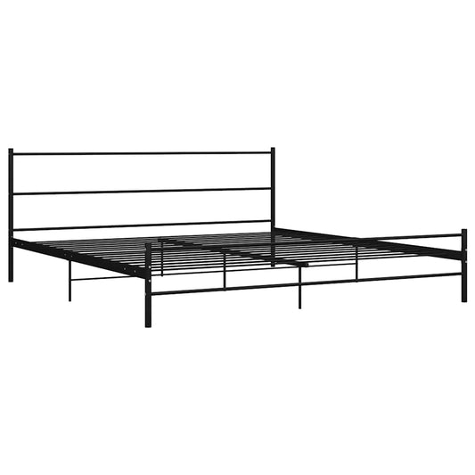 vidaXL Bed Frame without Mattress Black Metal 200x200 cm