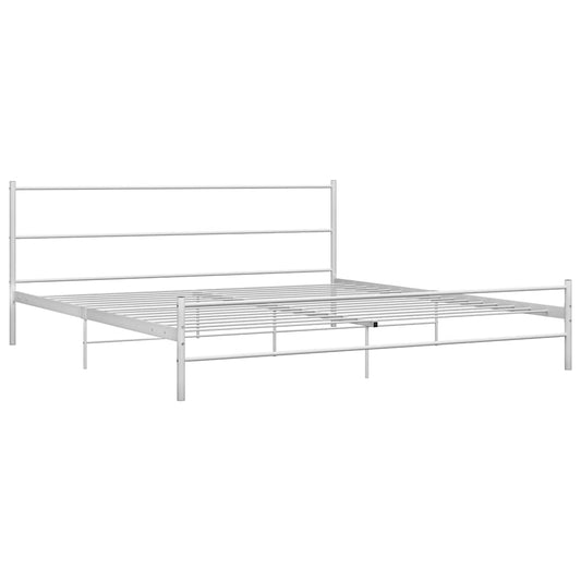 vidaXL Bed Frame without Mattress White Metal 200x200 cm