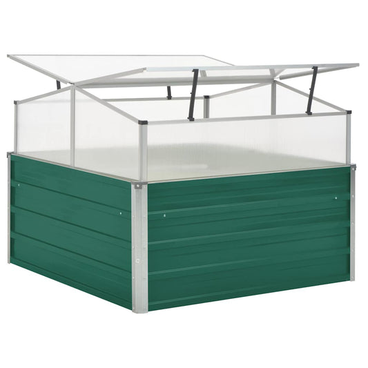 47020 vidaXL Greenhouse Green 100x100x77 cm Galvanised Steel