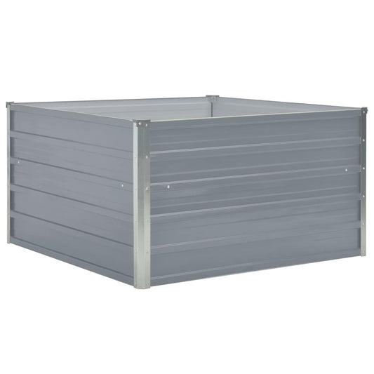47022 vidaXL Raised Garden Bed 100x100x45 cm Galvanised Steel Grey