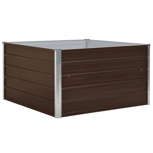 47023 vidaXL Raised Garden Bed 100x100x45 cm Galvanised Steel Brown