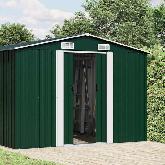 47032 vidaXL Garden Shed Green 257x779x181 cm Galvanised steel
