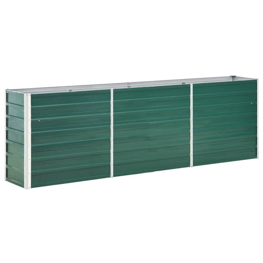 47041 vidaXL Garden Raised Bed Galvanised Steel 240x40x77 cm Green