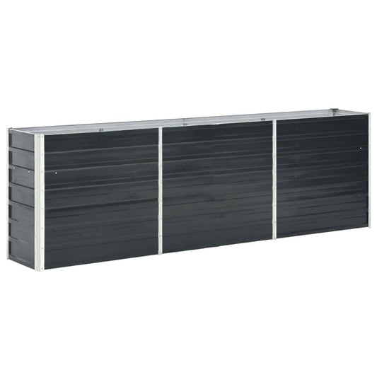 47043 vidaXL Garden Raised Bed Galvanised Steel 240x40x77 cm Anthracite