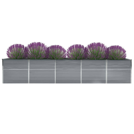 47060 vidaXL Garden Raised Bed Galvanised Steel 400x80x77 cm Grey