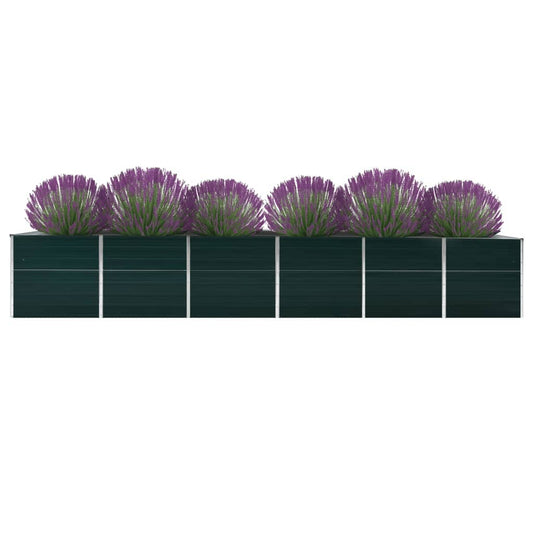 vidaXL Raised Bed | Green | Galvanised Steel | 480 x 80 x 77 cm | Durable