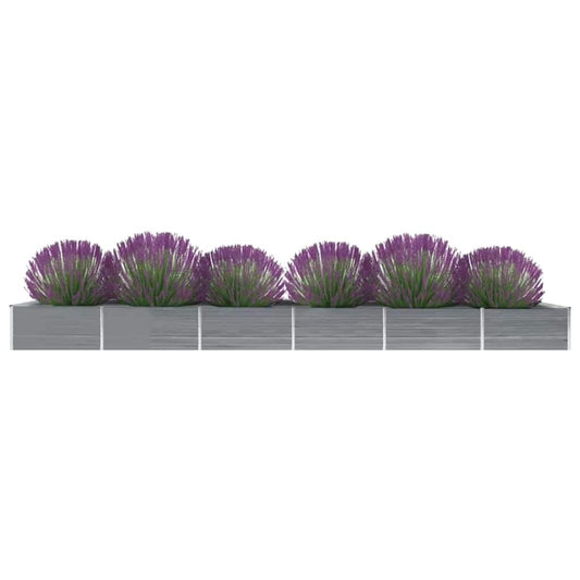 47072 vidaXL Garden Raised Bed Galvanised Steel 600x80x45 cm Grey