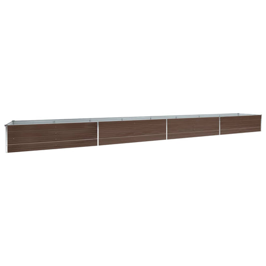 vidaXL Raised Bed | Brown | Galvanised steel | Large | Raised Bed | Rectangular