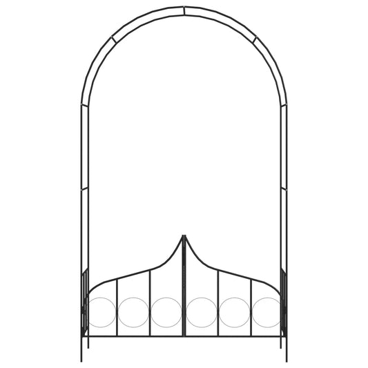 vidaXL Garden Arch with Gate Black 138x40x238 cm Iron