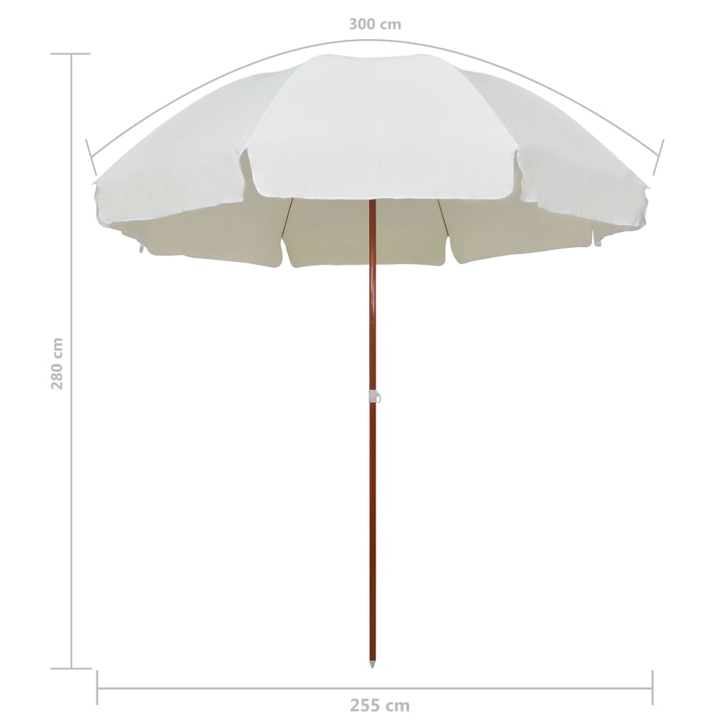 vidaXL Garden Parasol with Steel Pole 300 cm Sand
