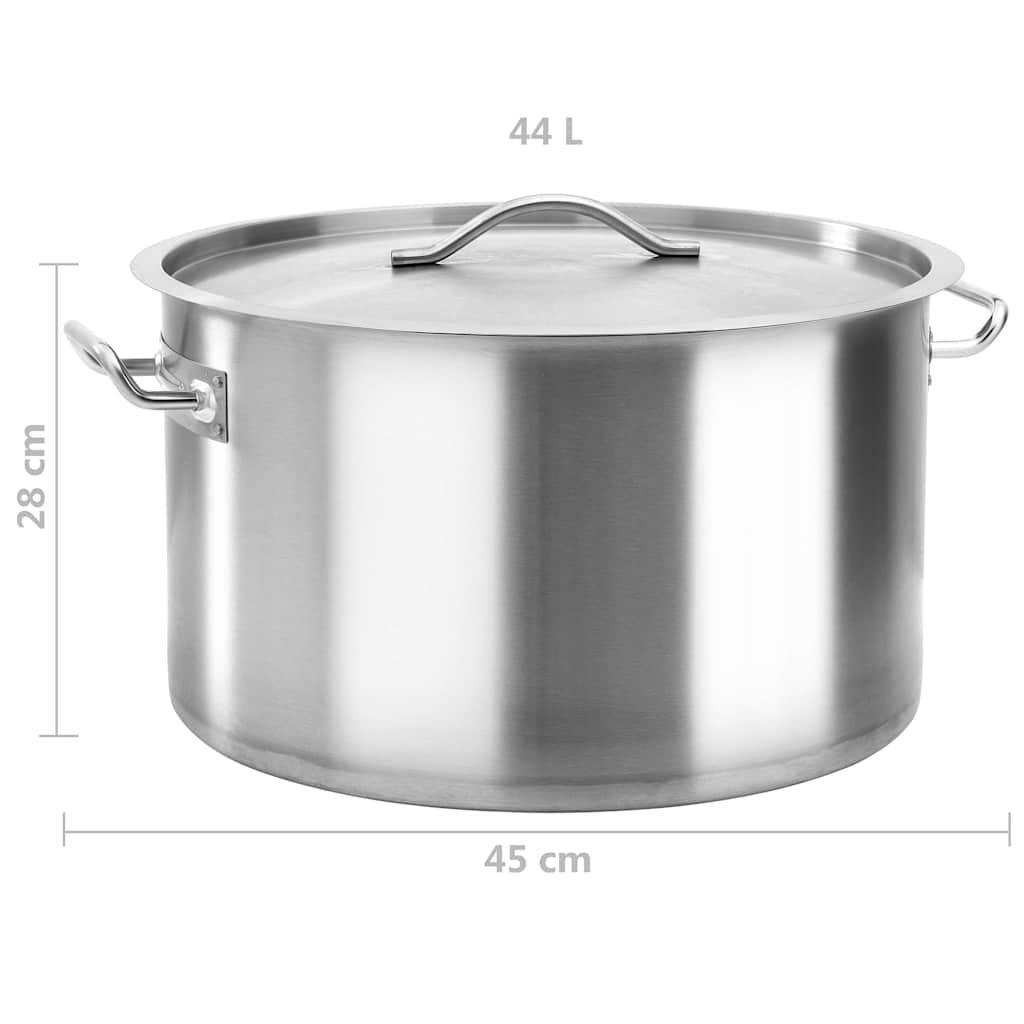 vidaXL Stock Pot 44 L 45x28 cm Stainless Steel