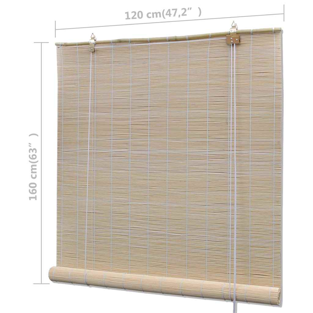 vidaXL Natural Bamboo Roller Blinds 2 pcs 120x160 cm