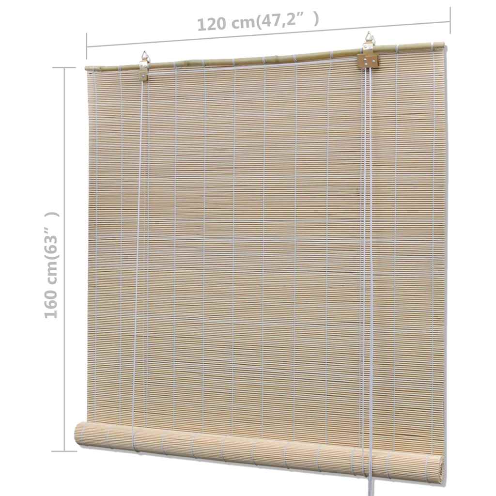 vidaXL Natural Bamboo Roller Blinds 4 pcs 120x160 cm