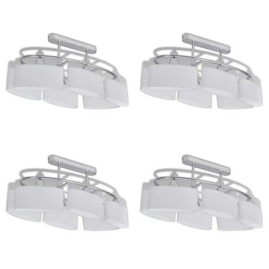 vidaXL Ceiling Lamp | Set of 4 | Chrome | Metal frame, Glass shades | Medium