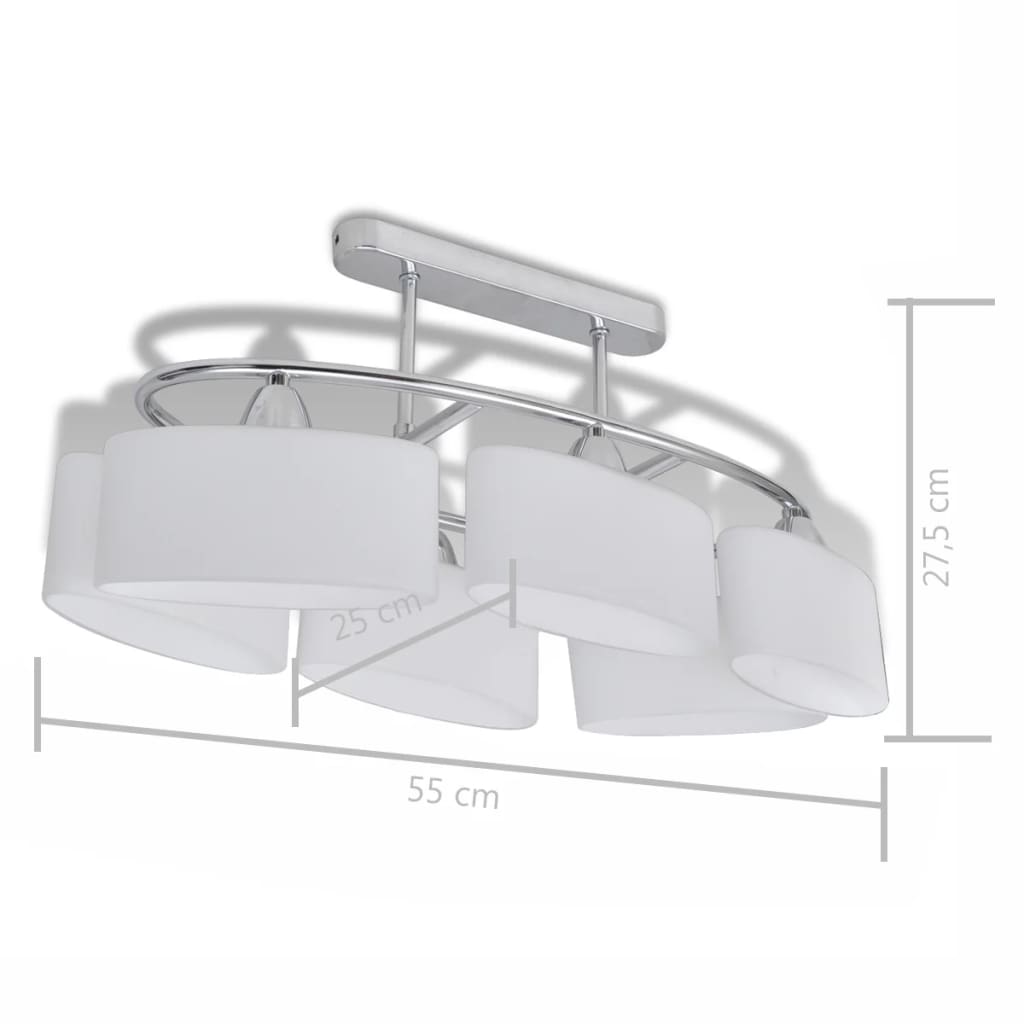 vidaXL Ceiling Lamp | Set of 4 | Chrome | Metal frame, Glass shades | Medium