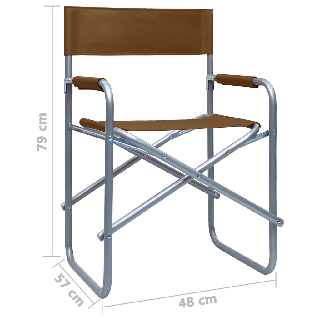 vidaXL Director's Chairs 2 pcs Steel Brown
