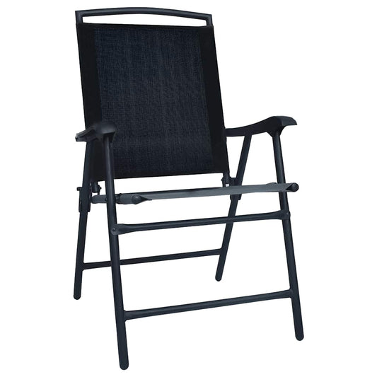 vidaXL Folding Chairs 2 pcs Texilene Black