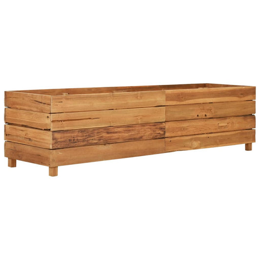 vidaXL Raised Bed | Natural wood | Recycled teak wood and steel | Large