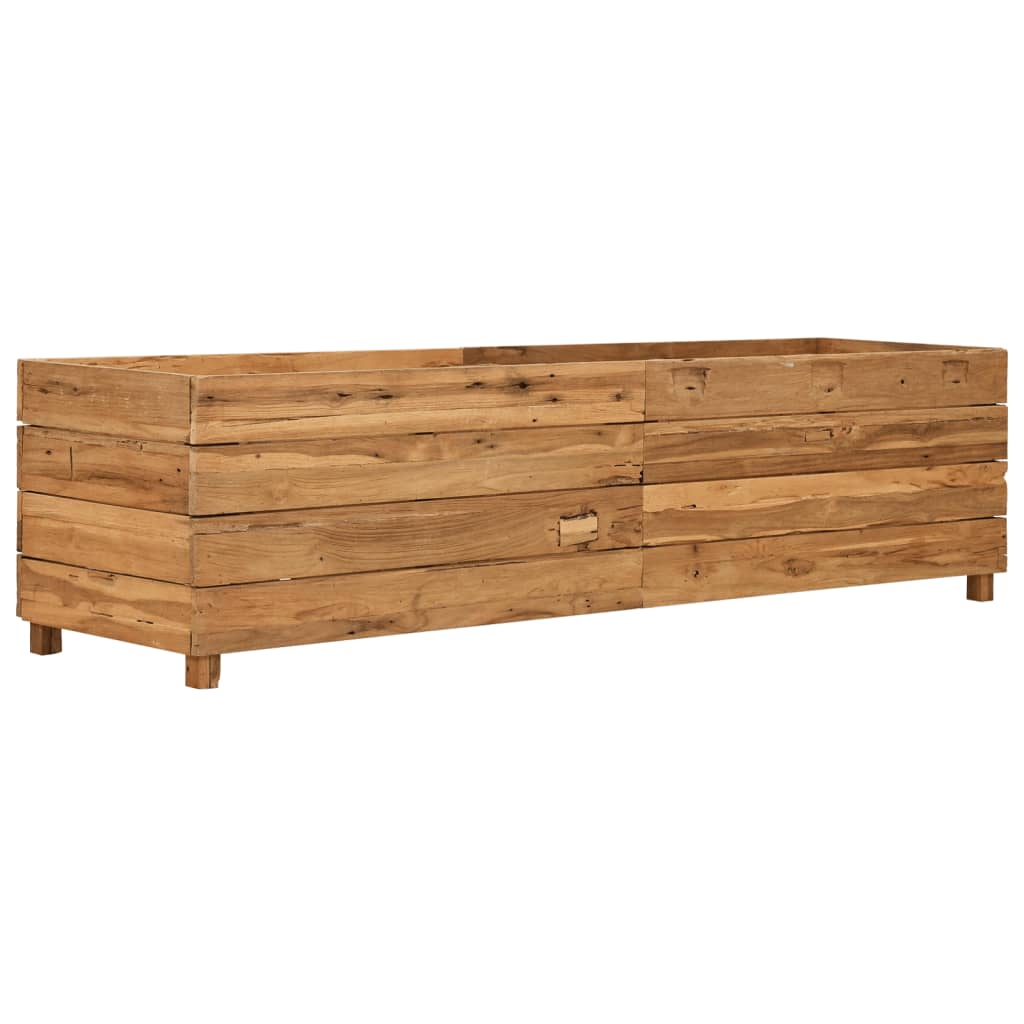 vidaXL Raised Bed | Natural wood | Recycled teak wood and steel | Large