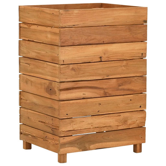 vidaXL Raised Bed | Natural Teak | Recycled teak wood, steel | Medium
