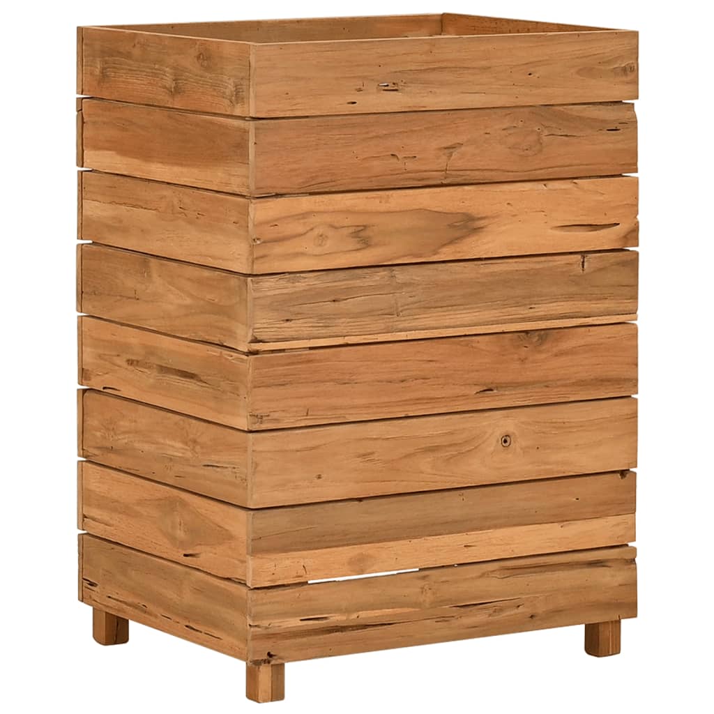 vidaXL Raised Bed | Natural Teak | Recycled teak wood, steel | Medium