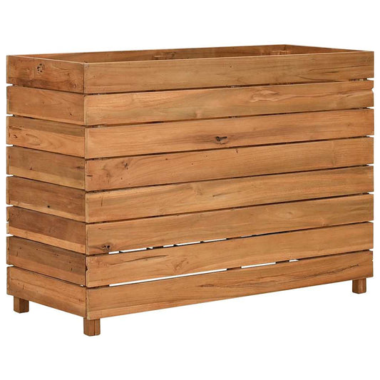 vidaXL Raised Bed | Natural wood | Recycled teak wood, steel | Large