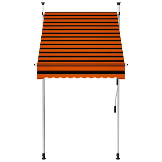 145834 vidaXL Manual Retractable Awning 100 cm Orange and Brown
