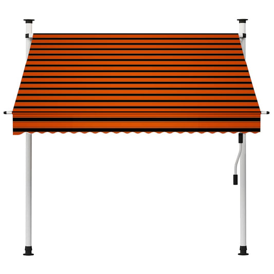 145836 vidaXL Manual Retractable Awning 200 cm Orange and Brown