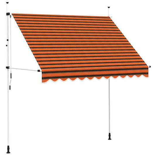 145837 vidaXL Manual Retractable Awning 250 cm Orange and Brown