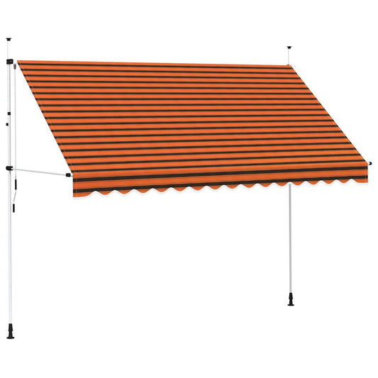 145839 vidaXL Manual Retractable Awning 350 cm Orange and Brown