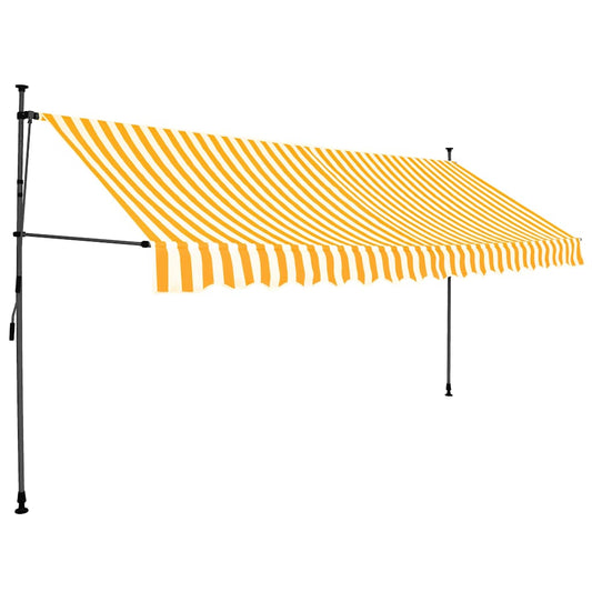 vidaXL Manual Retractable Awning with LED 400 cm White and Orange