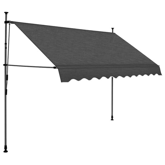 vidaXL Manual Retractable Awning with LED 300 cm Anthracite