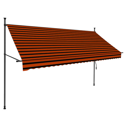 vidaXL Manual Retractable Awning with LED 300 cm Orange and Brown