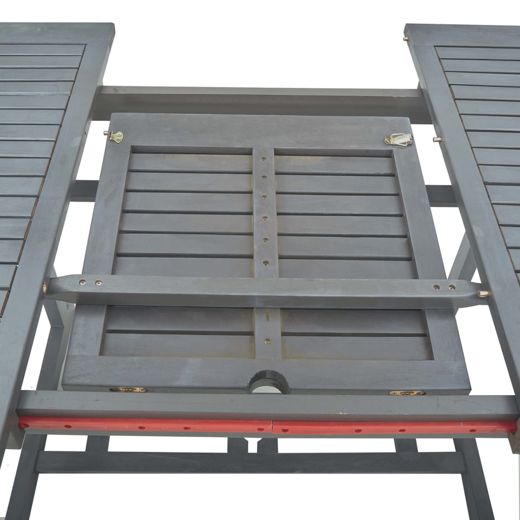 vidaXL 7 Piece Outdoor Dining Set Solid Acacia Wood Grey