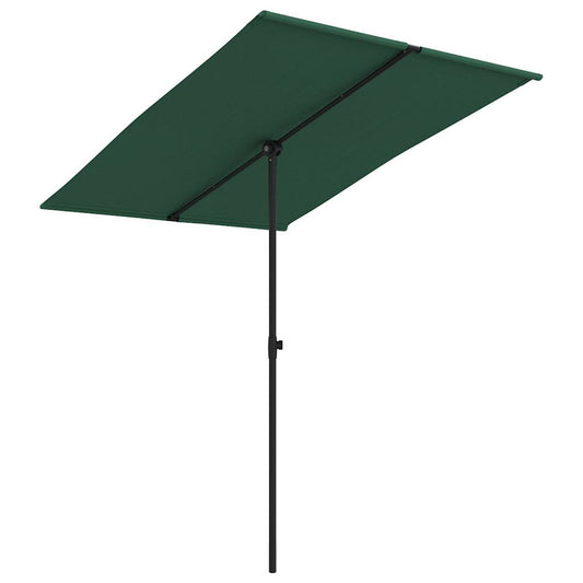 vidaXL Garden Parasol | Green | Polyester | Large | Height-Adjustable